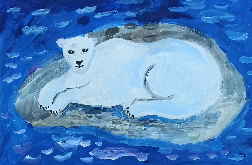 Арктический медведь на льдине